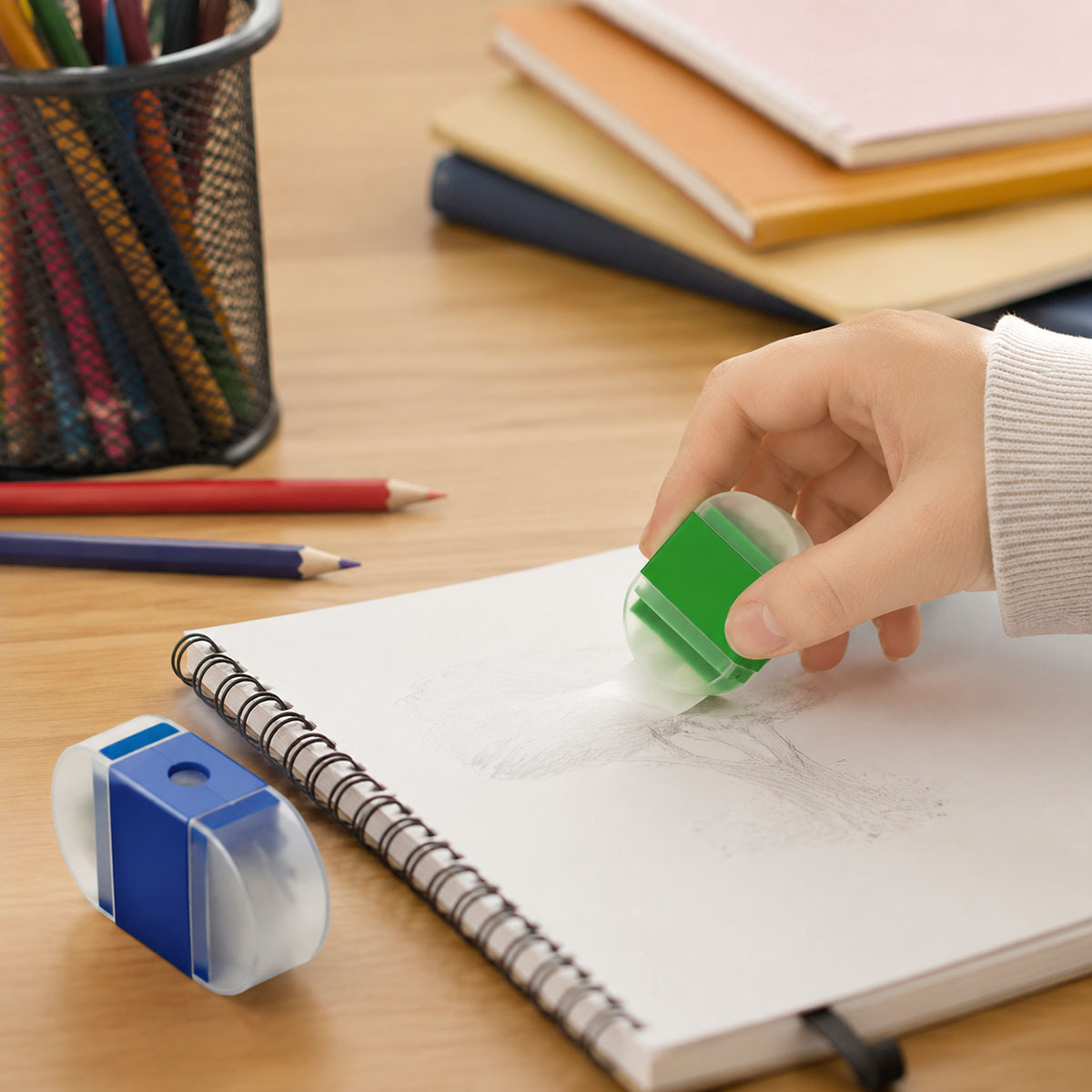 2 In 1 Pencil Sharpener With Eraser