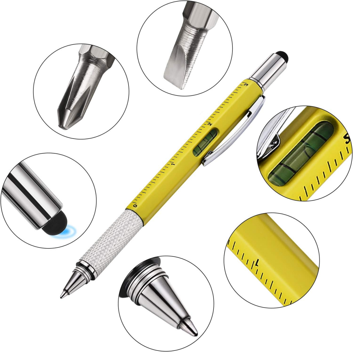6-in-1 Multi Function Pen Tool Ballpoint Pen