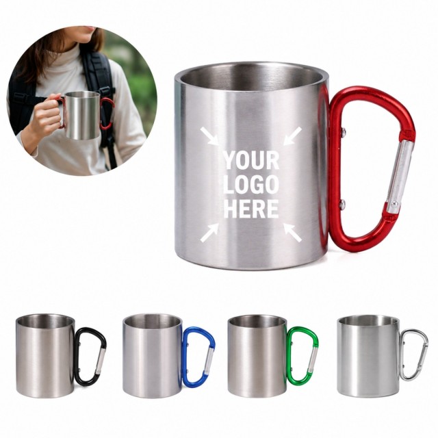 7 Oz Double Wall Carabiner Handle Mug