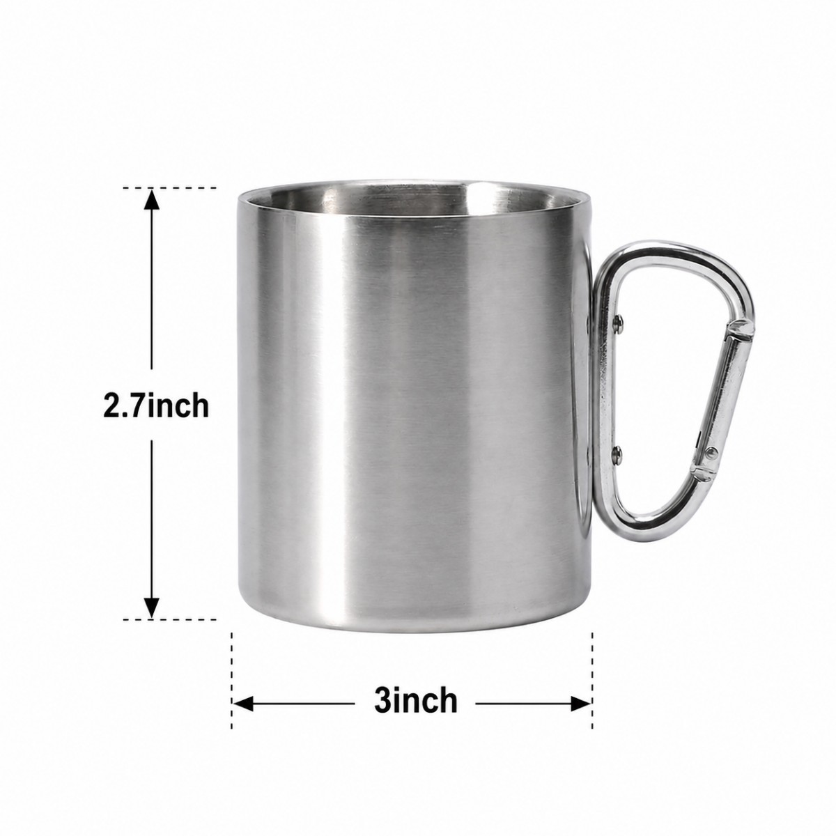 7 Oz Double Wall Carabiner Handle Mug