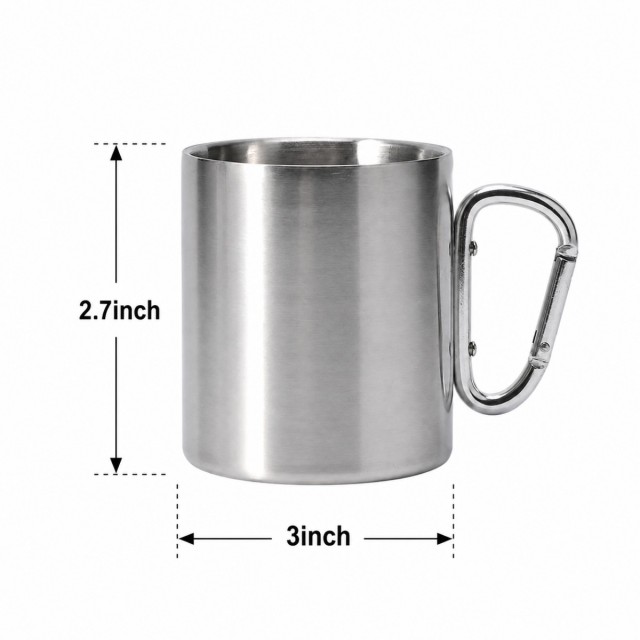 7 Oz Double Wall Carabiner Handle Mug