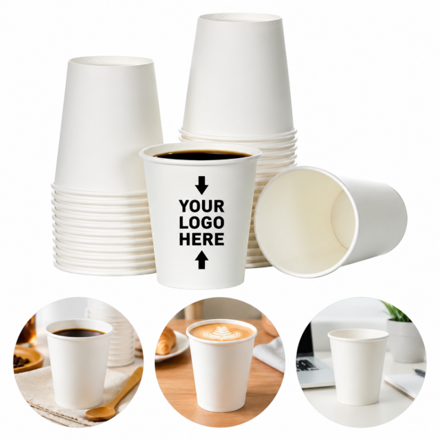 8 Oz White Single Wall Disposable Paper Cup