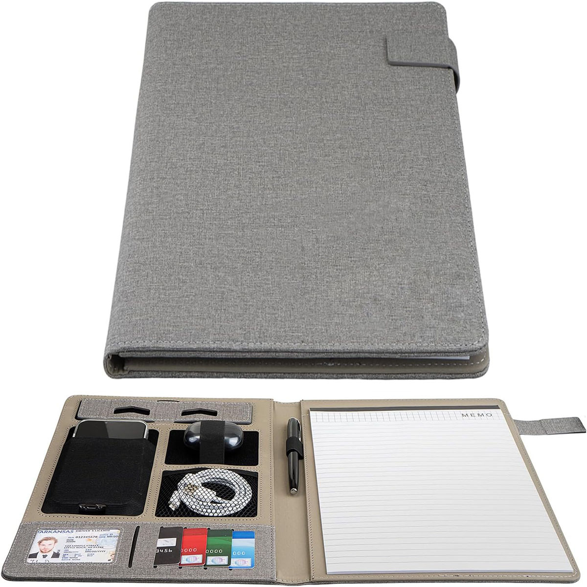 A4 Multifunctional Padfolio Handle Writing Pad Folder