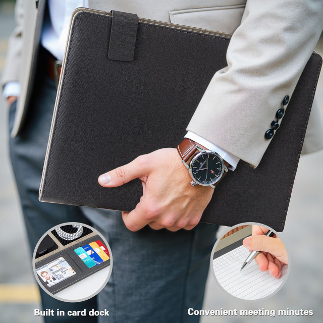 A4 Multifunctional Padfolio Handle Writing Pad Folder