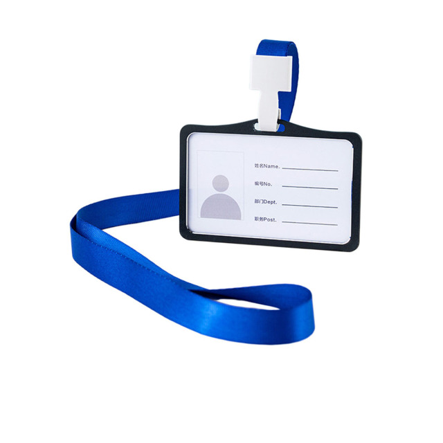 Aluminum Badge Holder With Polyester Lanyard