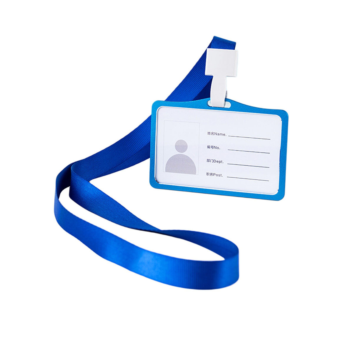 Aluminum Badge Holder With Polyester Lanyard