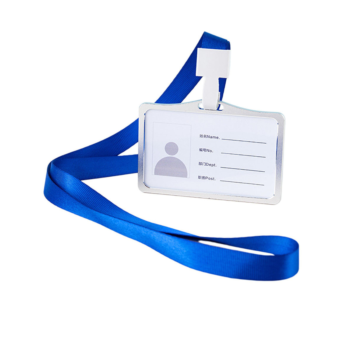 Aluminum Badge Holder With Polyester Lanyard