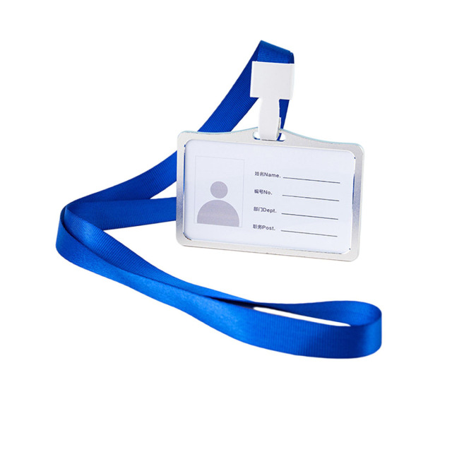 Aluminum Badge Holder With Polyester Lanyard