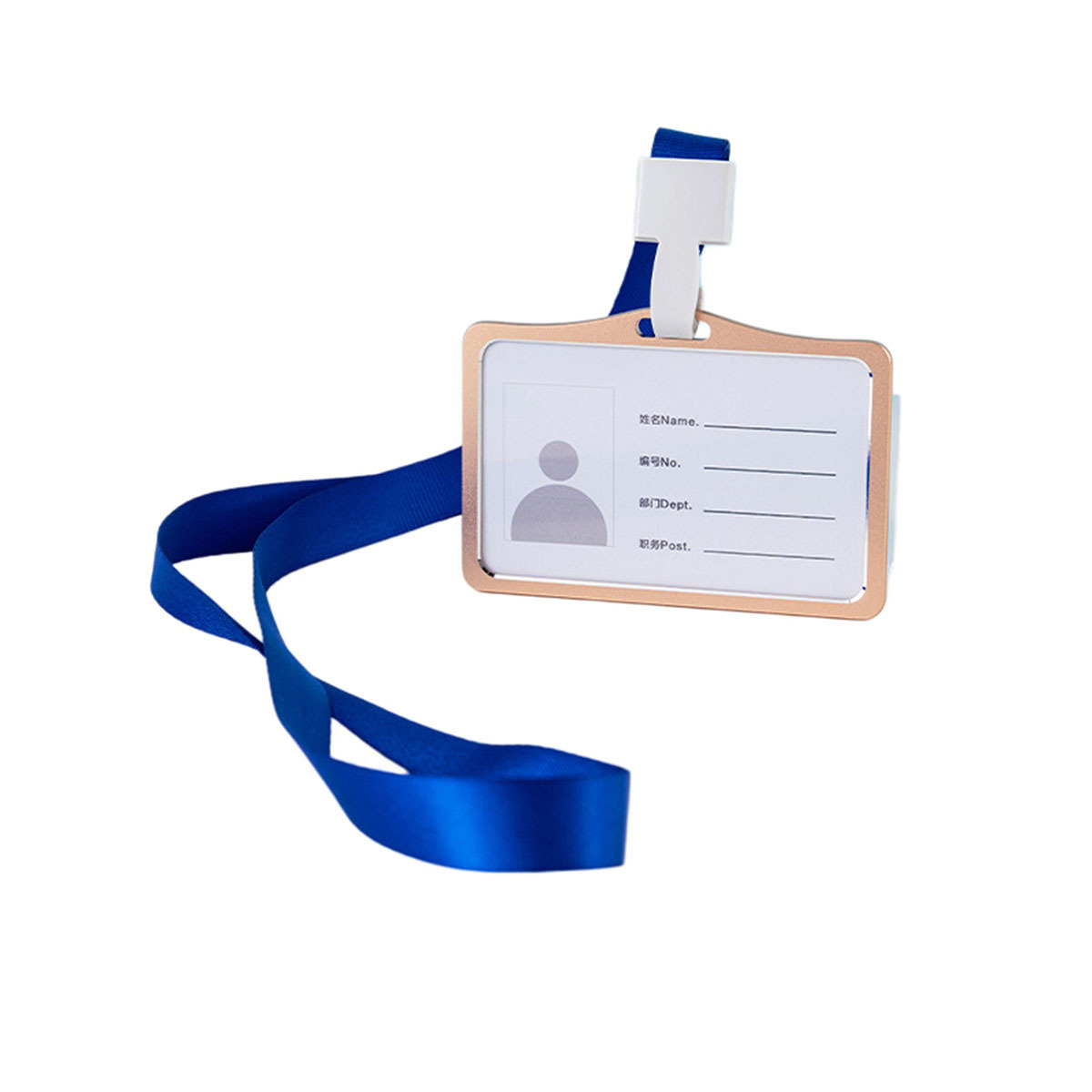Aluminum Badge Holder With Polyester Lanyard