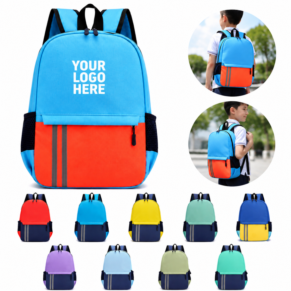 Backpack with Reflective Safety Strips