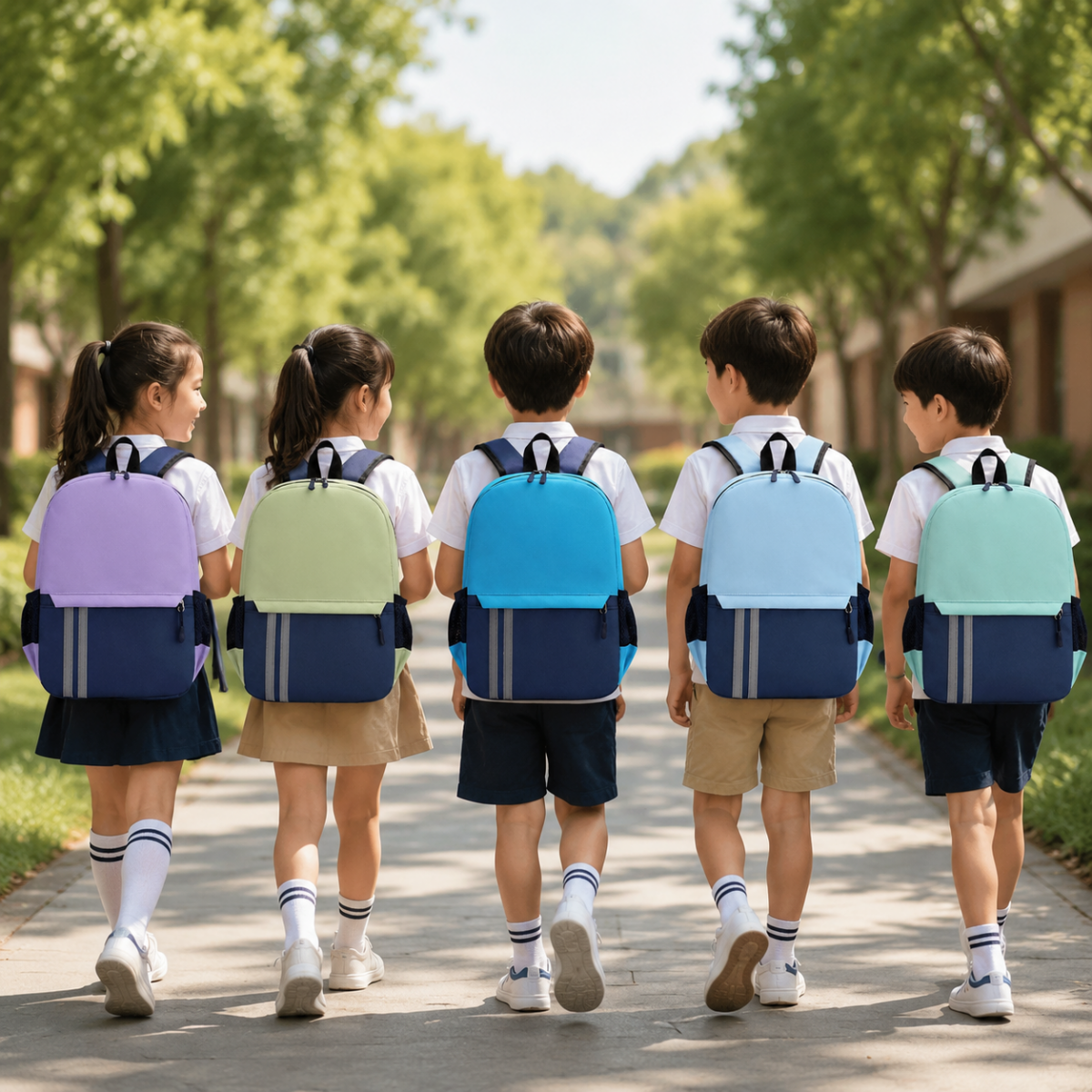 Backpack with Reflective Safety Strips