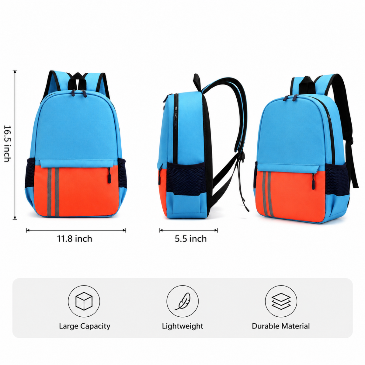 Backpack with Reflective Safety Strips