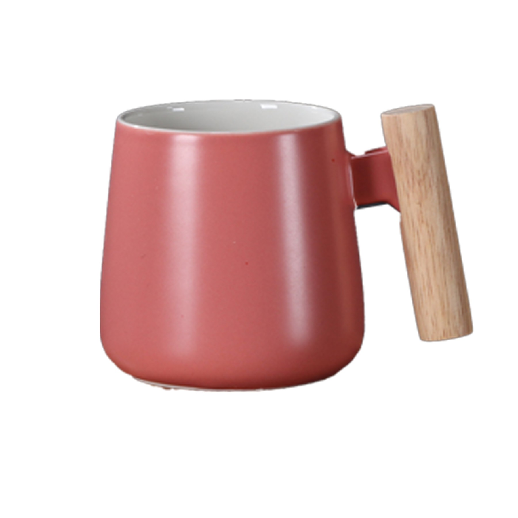 Ceramic Coffee Mug with Wooden Handle
