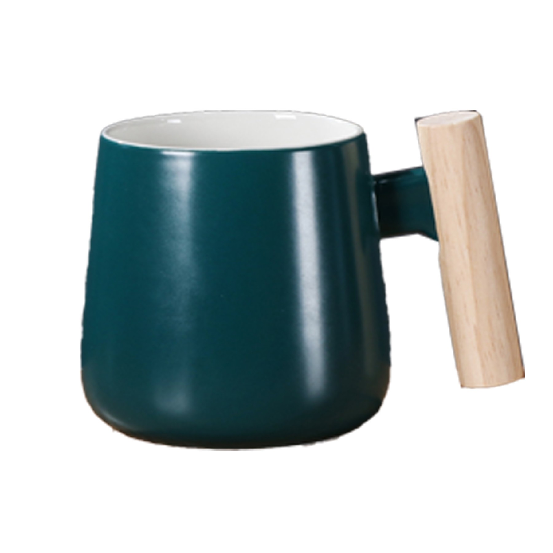 Ceramic Coffee Mug with Wooden Handle