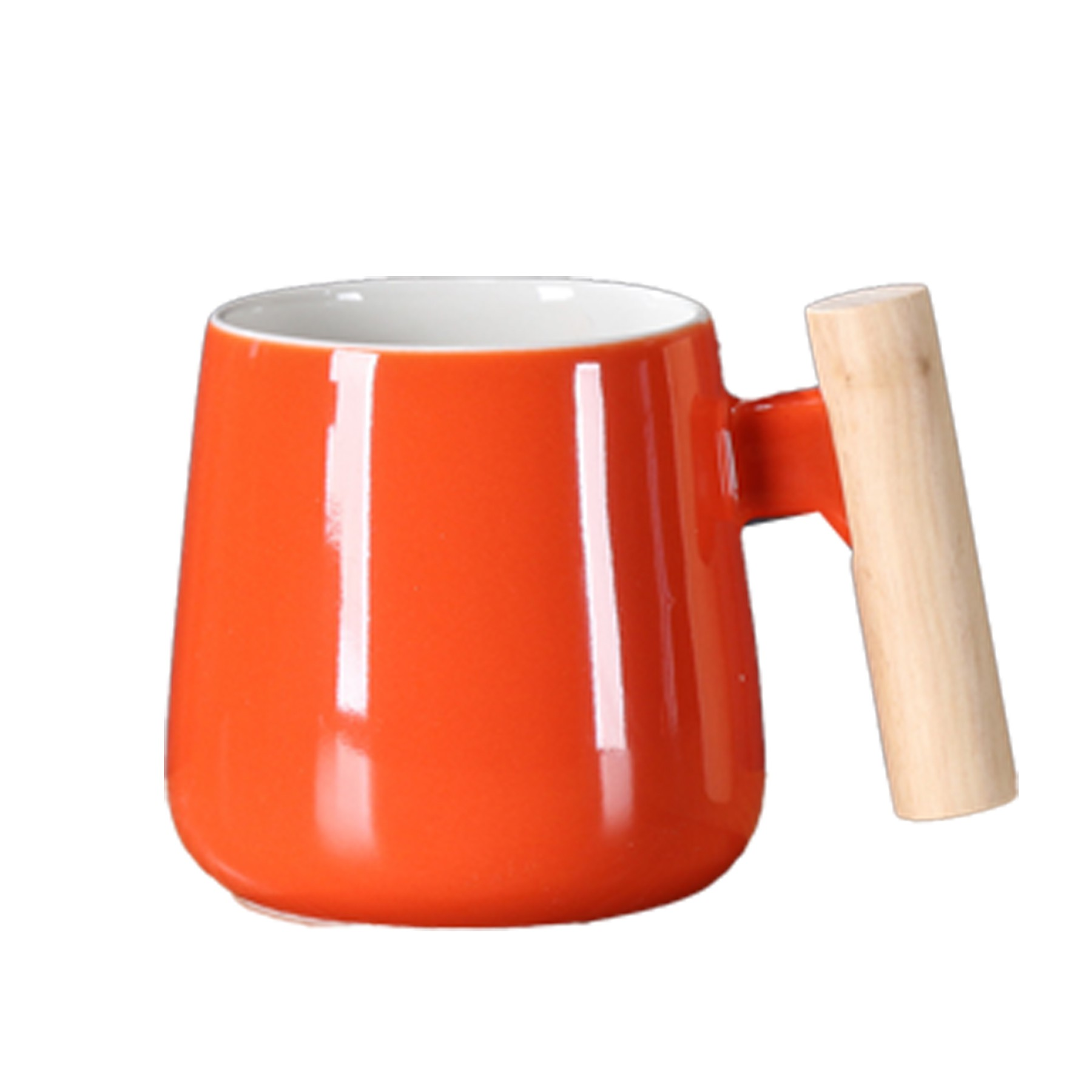 Ceramic Coffee Mug with Wooden Handle