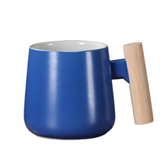 Ceramic Coffee Mug with Wooden Handle