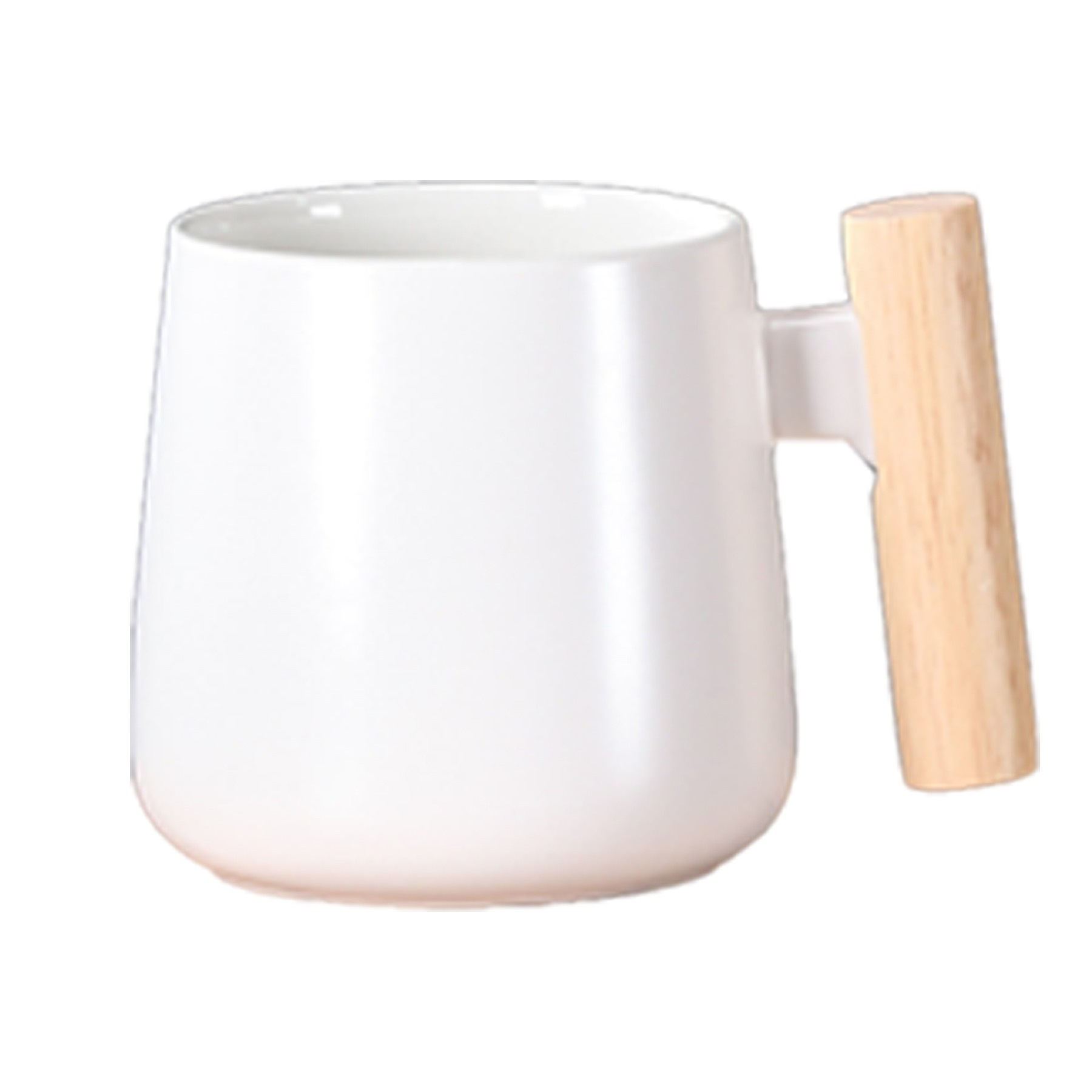 Ceramic Coffee Mug with Wooden Handle