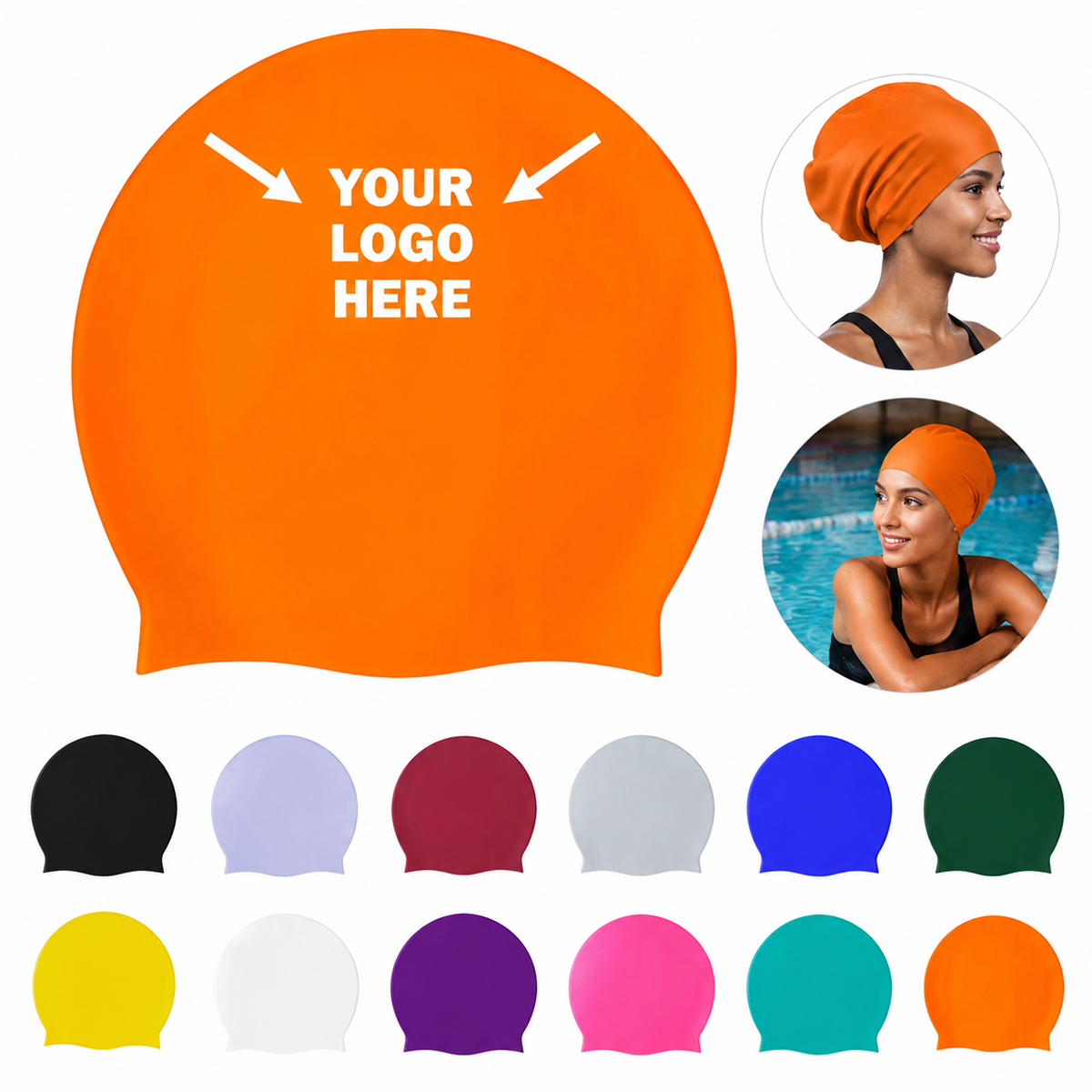 Extra Large Silicone Swim Cap