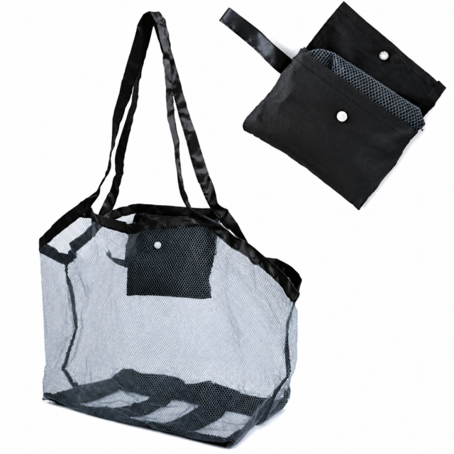 Foldable Mesh Beach Sand Toy Storage Pouch Bag