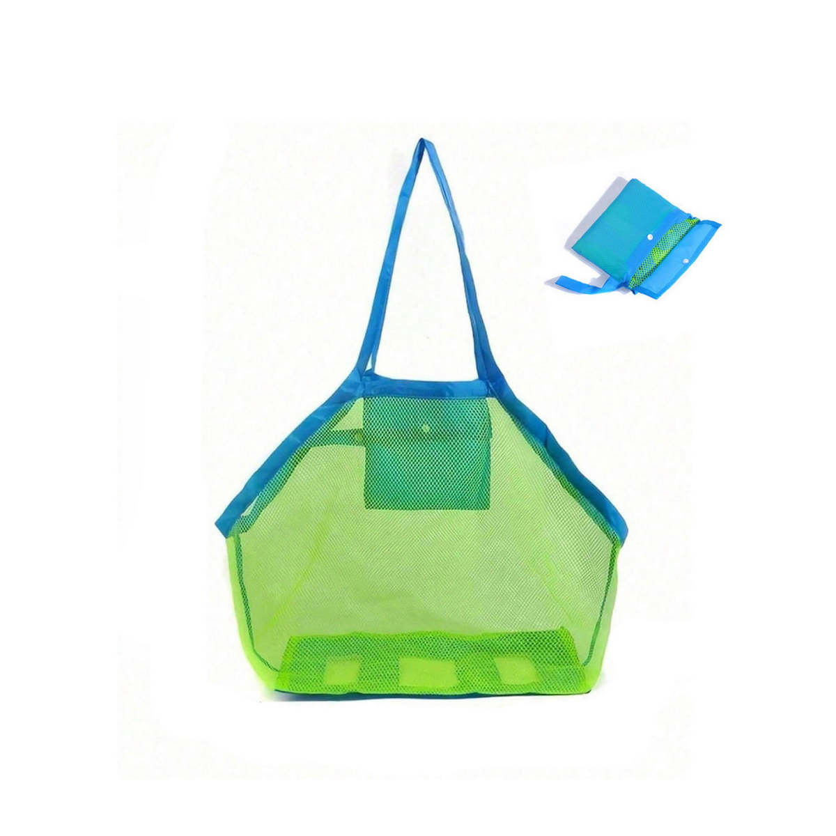 Foldable Mesh Beach Sand Toy Storage Pouch Bag