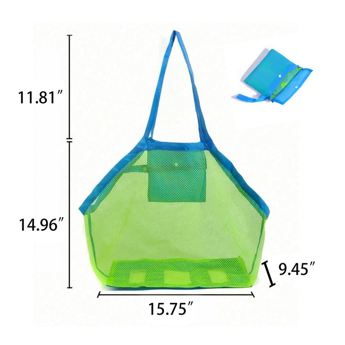 Foldable Mesh Beach Sand Toy Storage Pouch Bag