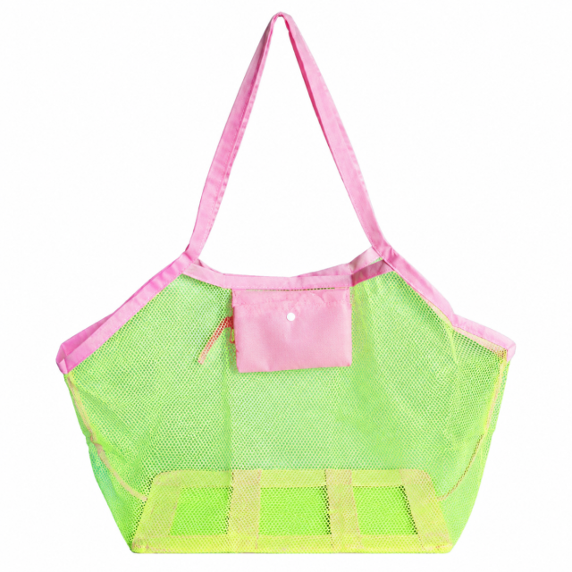 Foldable Mesh Beach Sand Toy Storage Pouch Bag