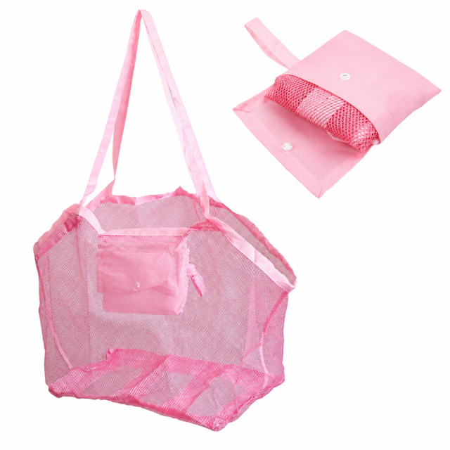 Foldable Mesh Beach Sand Toy Storage Pouch Bag