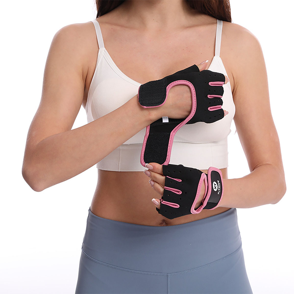 Half Finger Rubber Fitness Gloves