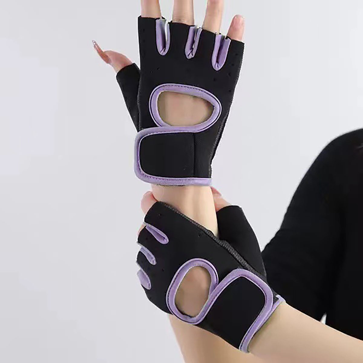 Half Finger Rubber Fitness Gloves