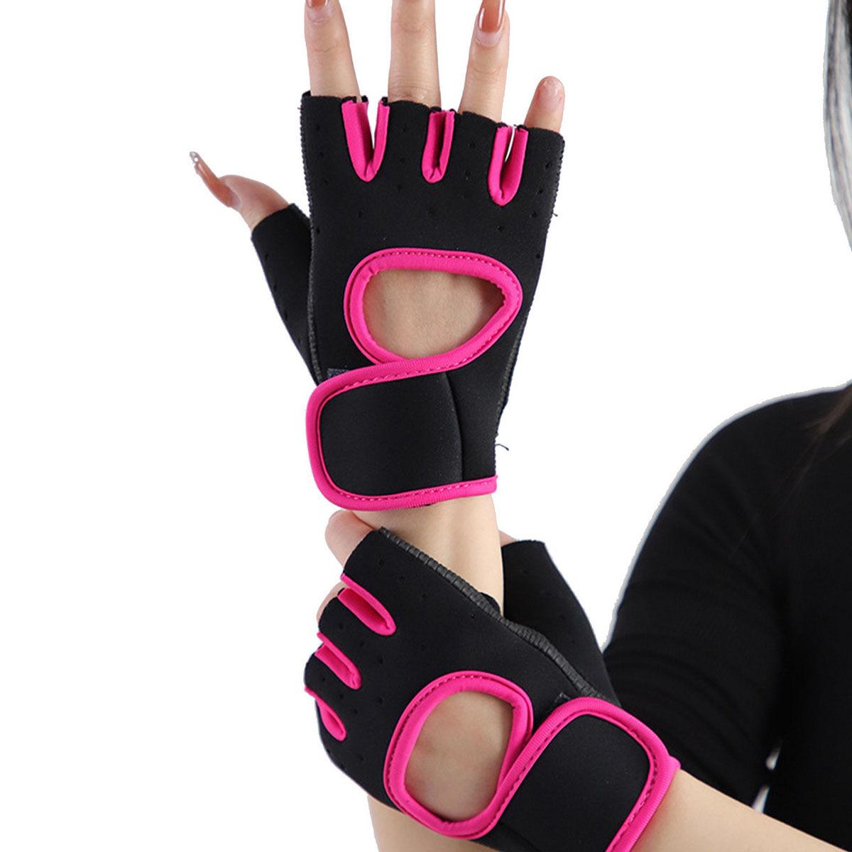 Half Finger Rubber Fitness Gloves