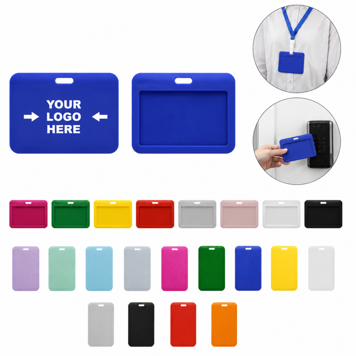 Horizontal Slide-In Durable ABS ID Badge Holder Case