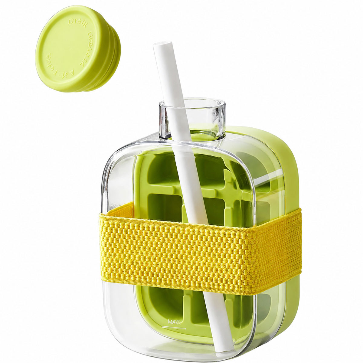 Ice Cube Maker Bottle with Straw