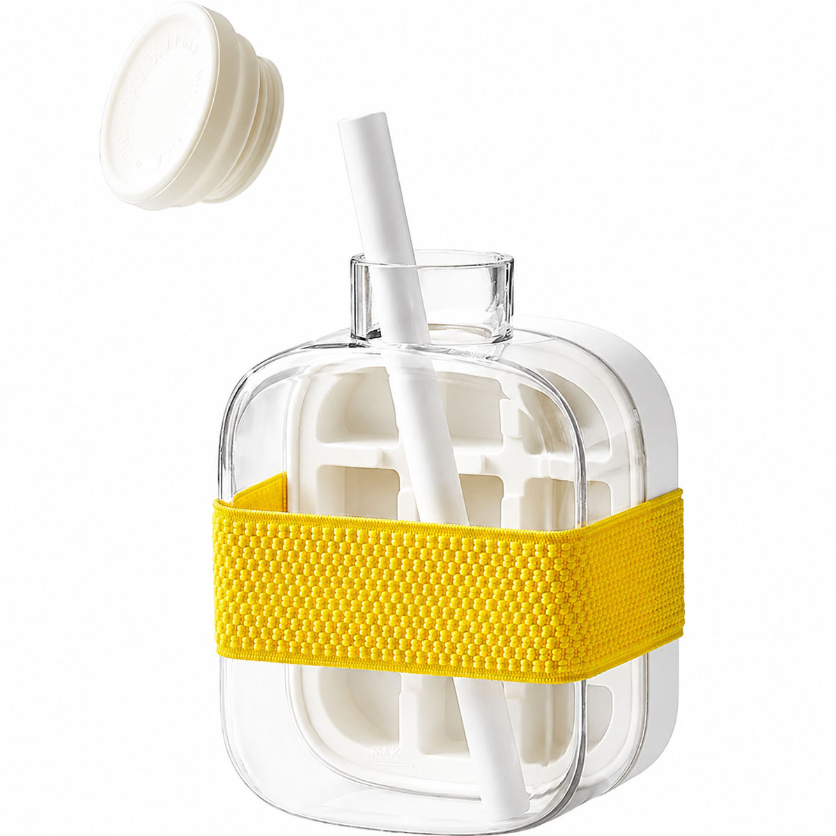 Ice Cube Maker Bottle with Straw