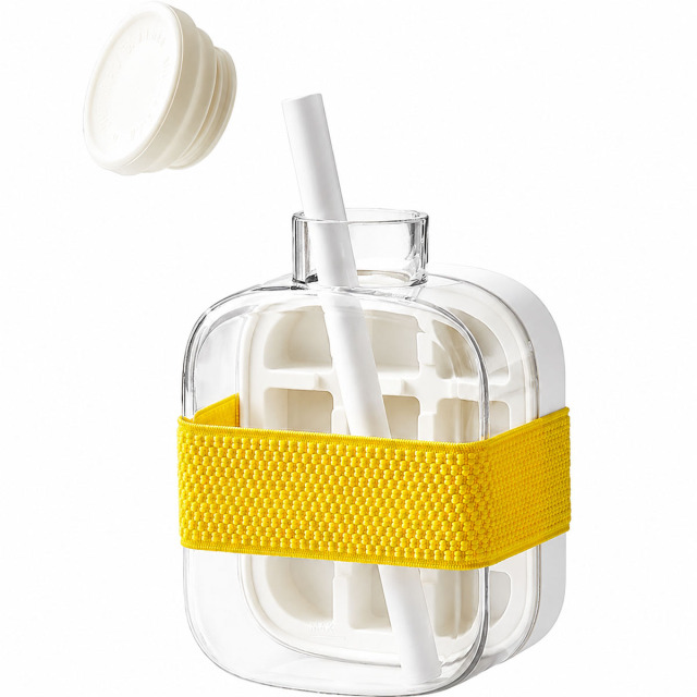 Ice Cube Maker Bottle with Straw