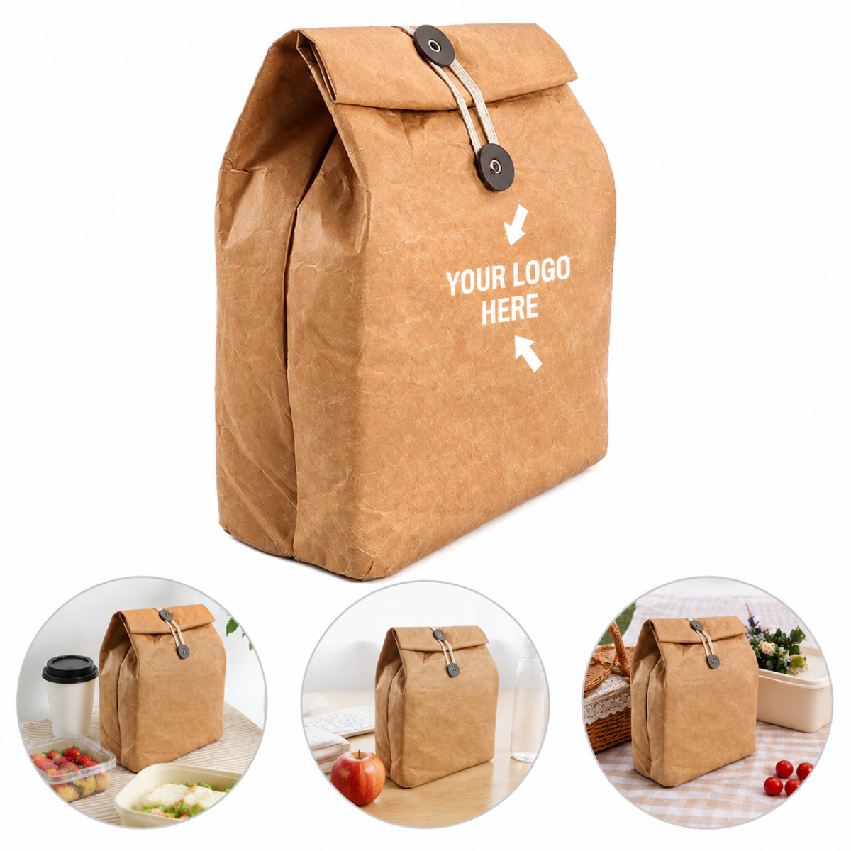 Insulated Thermal Kraft Paper Lunch Bag