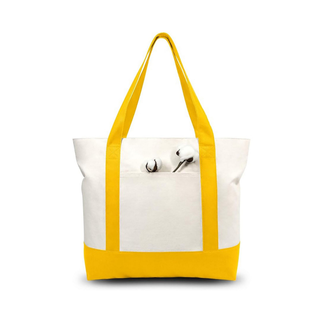 Large Canvas Tote Bag with Multiple Pockets