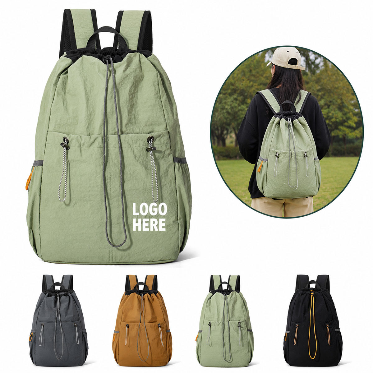 Large Capacity Lightweight Drawstring Backpack