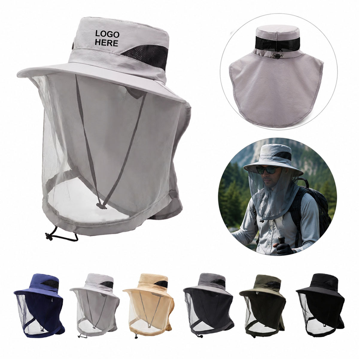 Mosquito Repellent Fishing Hat with Face Cover