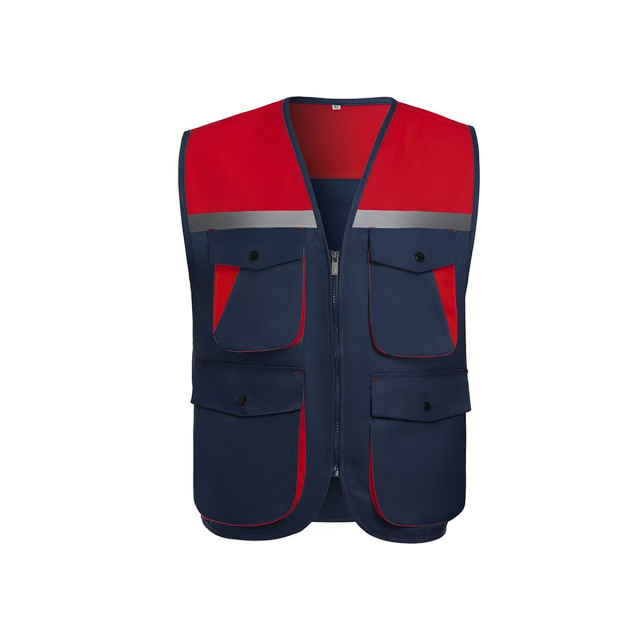Multi-Pocket Safety Vest with Reflective Strips