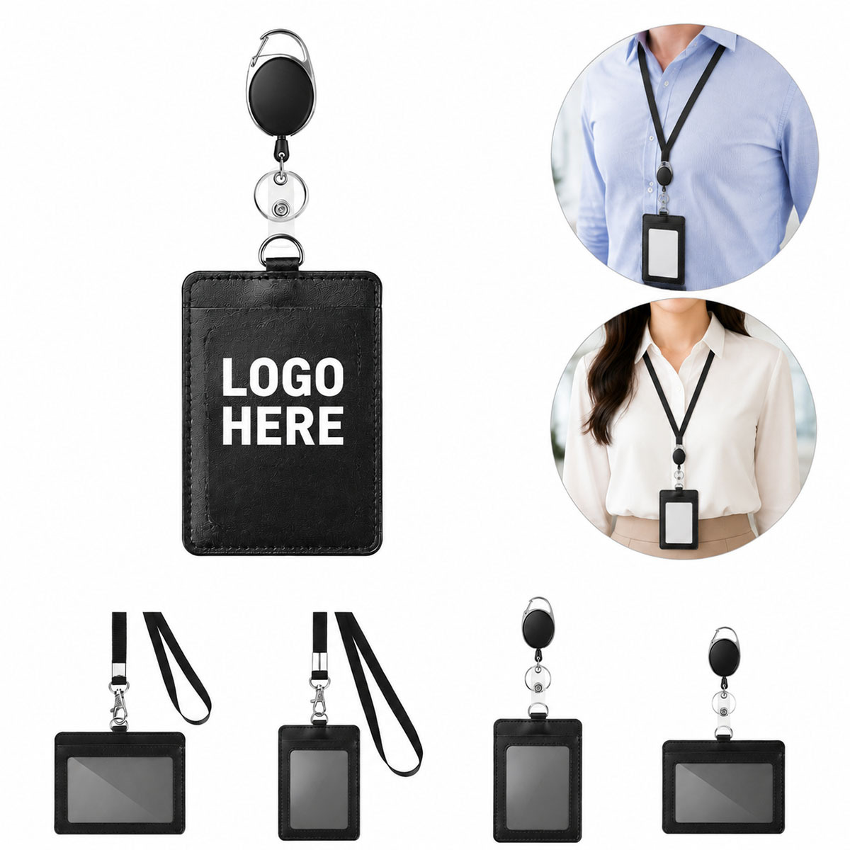 PU Card Sleeve With Retractable Badge Reel