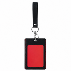 PU Leather Card Holder With Lanyard Badge