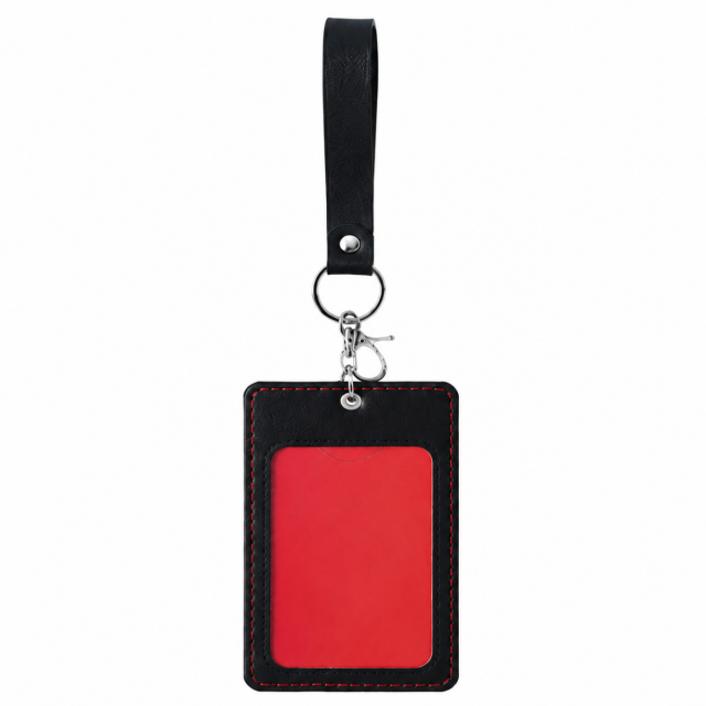 PU Leather Card Holder With Lanyard Badge