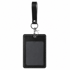PU Leather Card Holder With Lanyard Badge