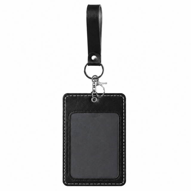 PU Leather Card Holder With Lanyard Badge