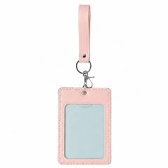 PU Leather Card Holder With Lanyard Badge