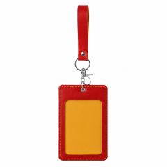 PU Leather Card Holder With Lanyard Badge