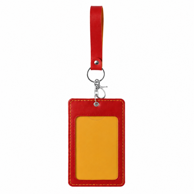 PU Leather Card Holder With Lanyard Badge