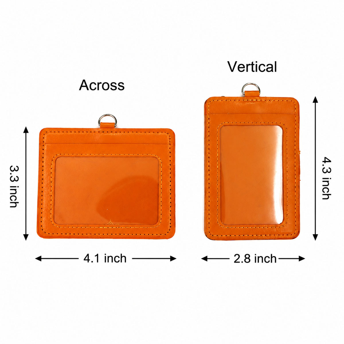 PU Leather Double Card Badge Holder