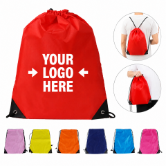 Polyester Drawstring Sports Bag Gym Backpack