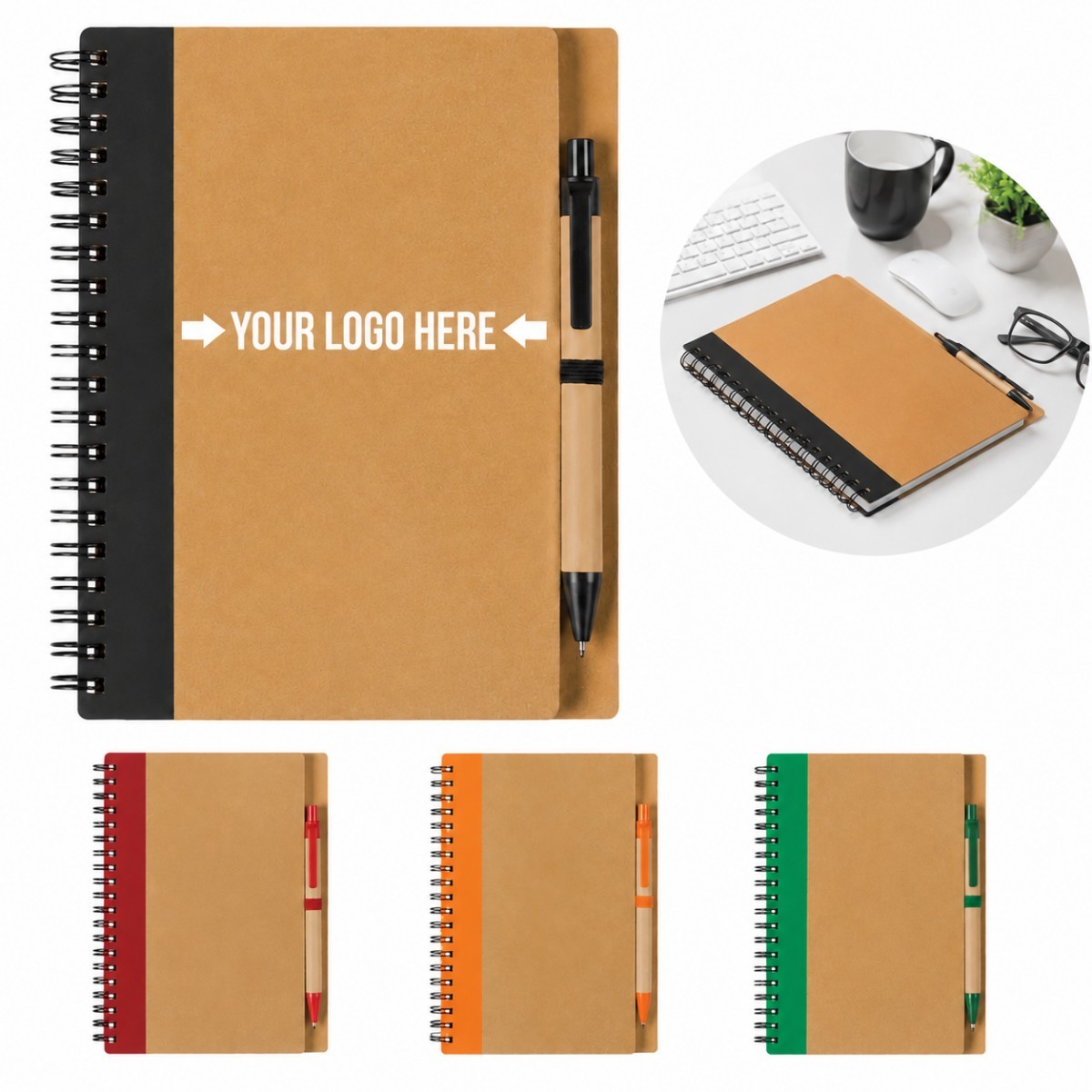 Recycled Spiral Notebook With Pen
